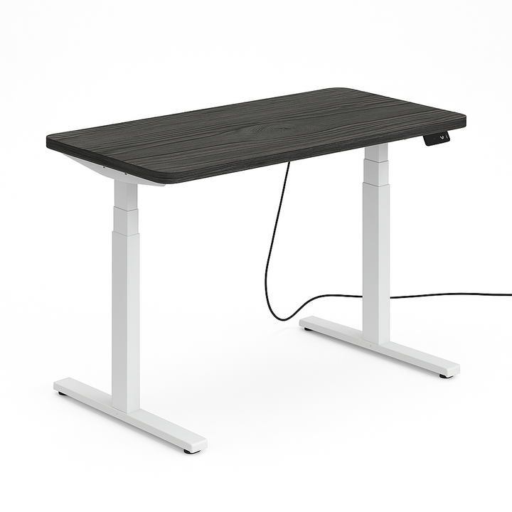 Höhenverstellbarer Schreibtisch mit runden Ecken I fe 03