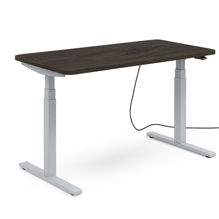 Höhenverstellbarer Schreibtisch mit runden Ecken I fe 03