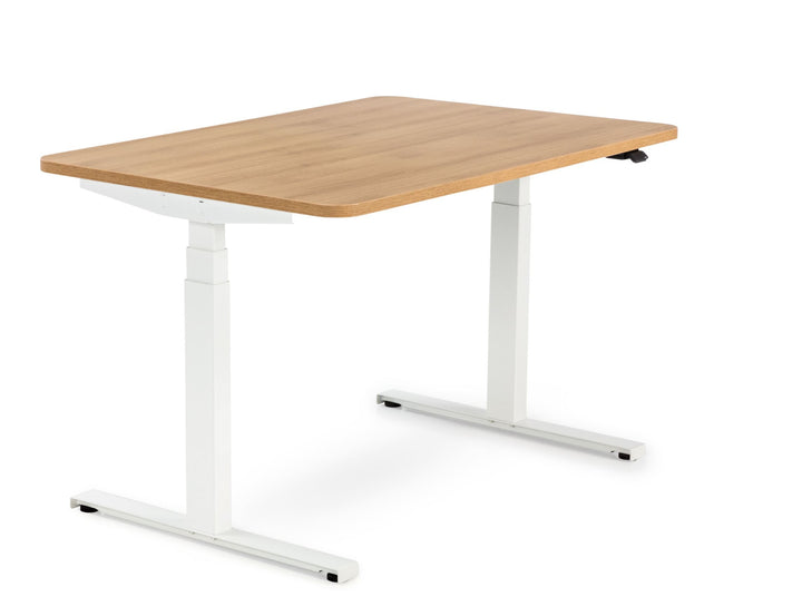 Höhenverstellbarer Schreibtisch mit runden Ecken I fe 03
