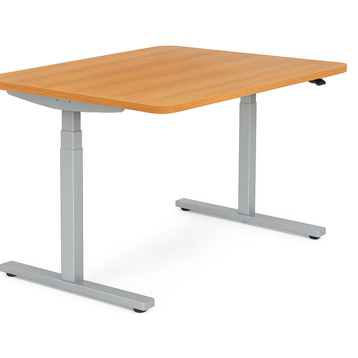 Höhenverstellbarer Schreibtisch mit runden Ecken I fe 03