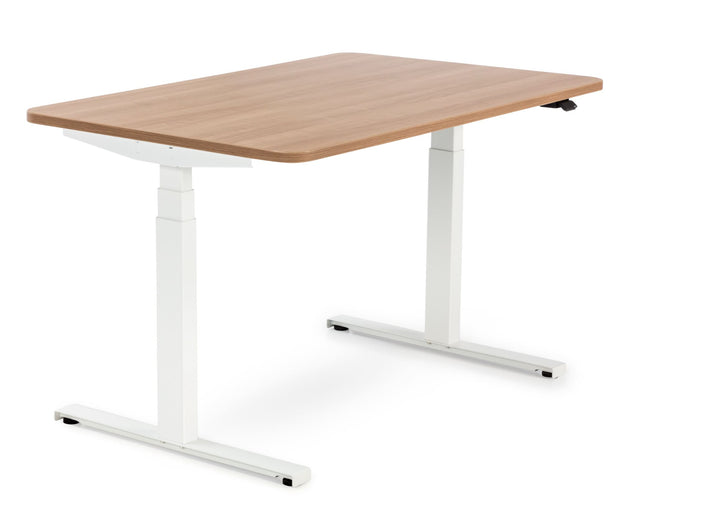 Höhenverstellbarer Schreibtisch mit runden Ecken I fe 03