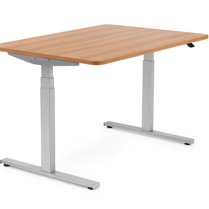 Höhenverstellbarer Schreibtisch mit runden Ecken I fe 03