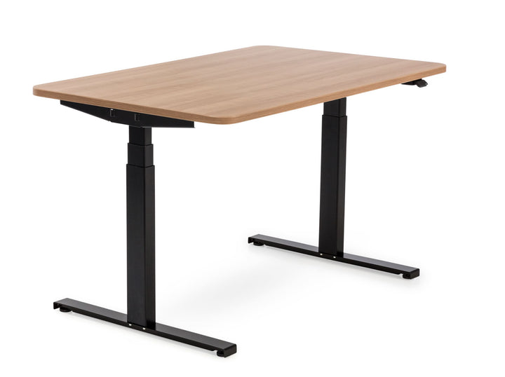 Höhenverstellbarer Schreibtisch mit runden Ecken I fe 03