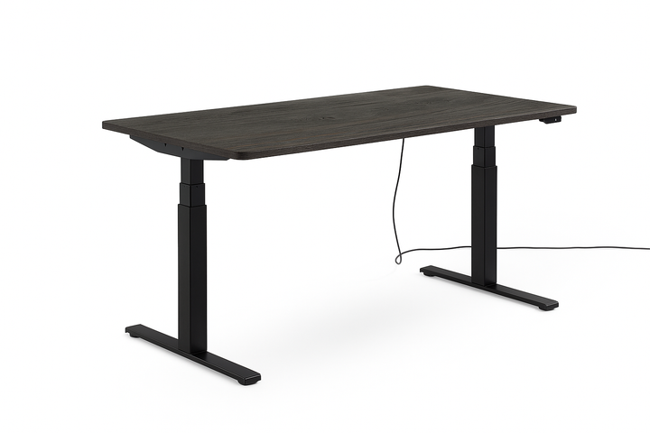 Höhenverstellbarer Schreibtisch mit runden Ecken I fe 03