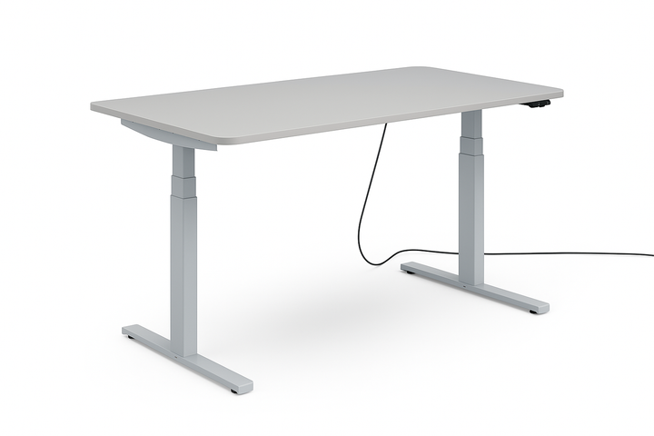 Höhenverstellbarer Schreibtisch mit runden Ecken I fe 03