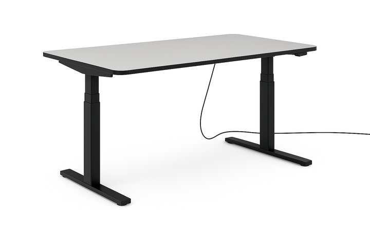 Höhenverstellbarer Schreibtisch mit runden Ecken I fe 03