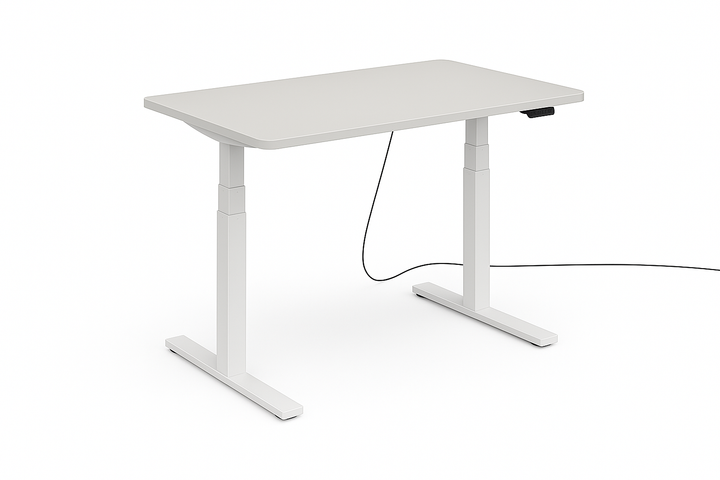 Höhenverstellbarer Schreibtisch mit runden Ecken I fe 03