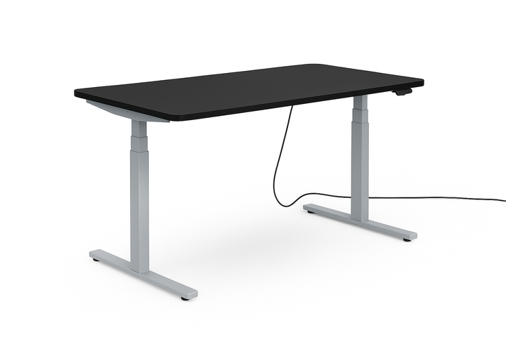 Höhenverstellbarer Schreibtisch mit runden Ecken I fe 03