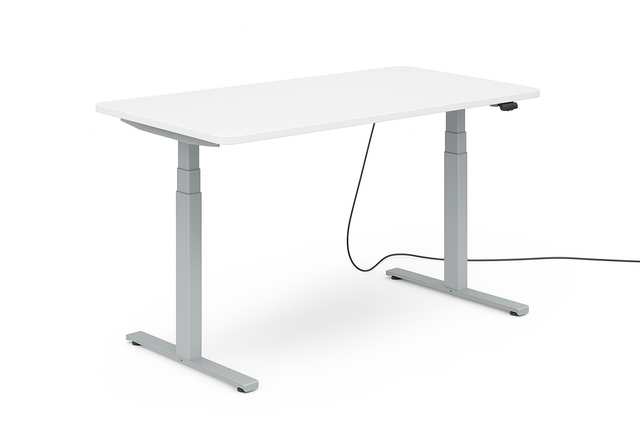 Höhenverstellbarer Schreibtisch mit runden Ecken I fe 03