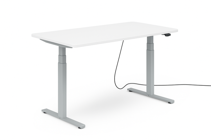 Höhenverstellbarer Schreibtisch mit runden Ecken I fe 03