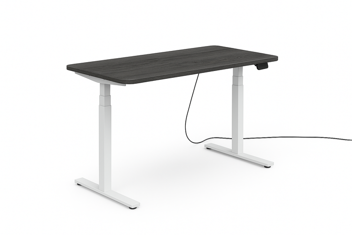Höhenverstellbarer Schreibtisch mit runden Ecken I fe 03