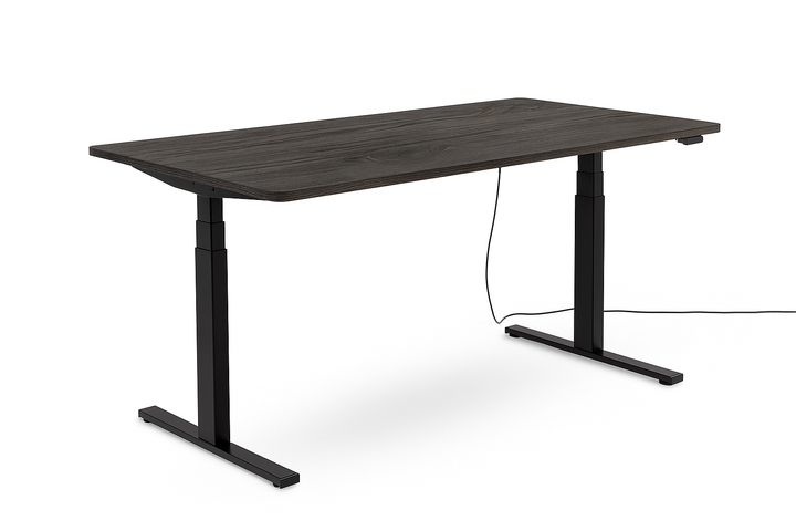 Höhenverstellbarer Schreibtisch mit runden Ecken I fe 03