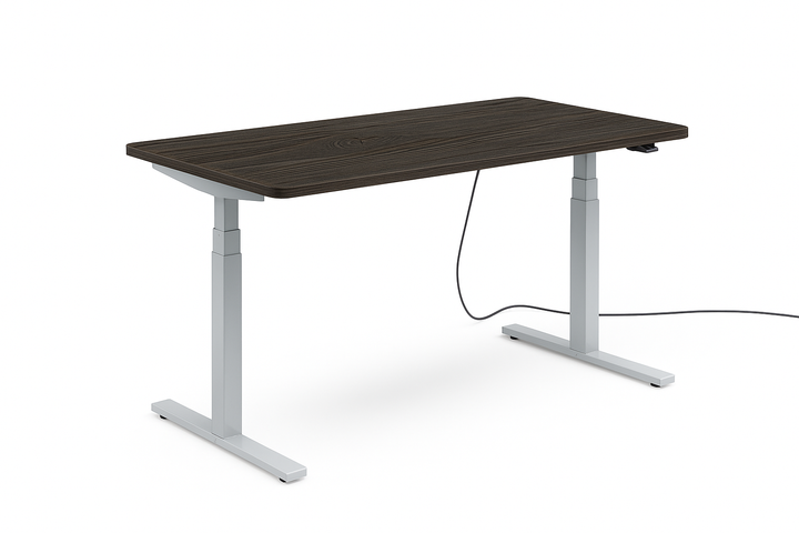 Höhenverstellbarer Schreibtisch mit runden Ecken I fe 03