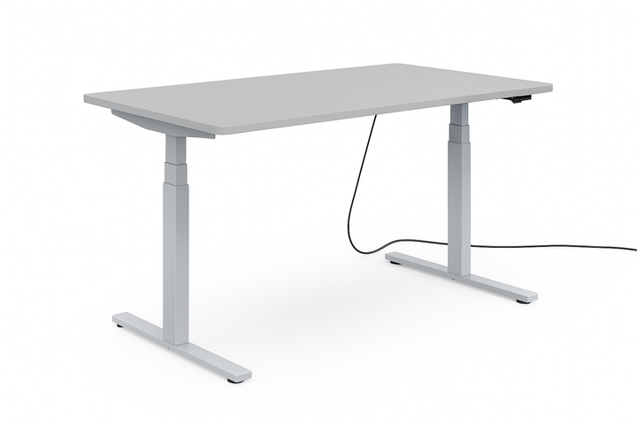 Höhenverstellbarer Schreibtisch mit runden Ecken I fe 03
