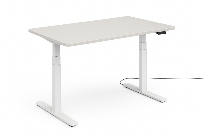 Höhenverstellbarer Schreibtisch mit runden Ecken I fe 03