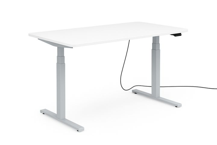 Höhenverstellbarer Schreibtisch mit runden Ecken I fe 03