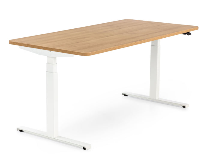 Höhenverstellbarer Schreibtisch mit runden Ecken I fe 03