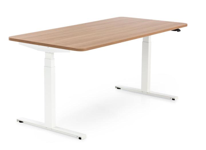 Höhenverstellbarer Schreibtisch mit runden Ecken I fe 03