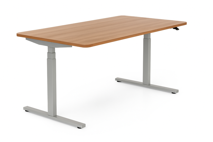 Höhenverstellbarer Schreibtisch mit runden Ecken I fe 03
