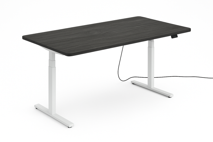 Höhenverstellbarer Schreibtisch mit runden Ecken I fe 03