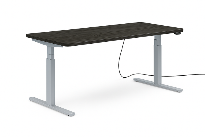 Höhenverstellbarer Schreibtisch mit runden Ecken I fe 03