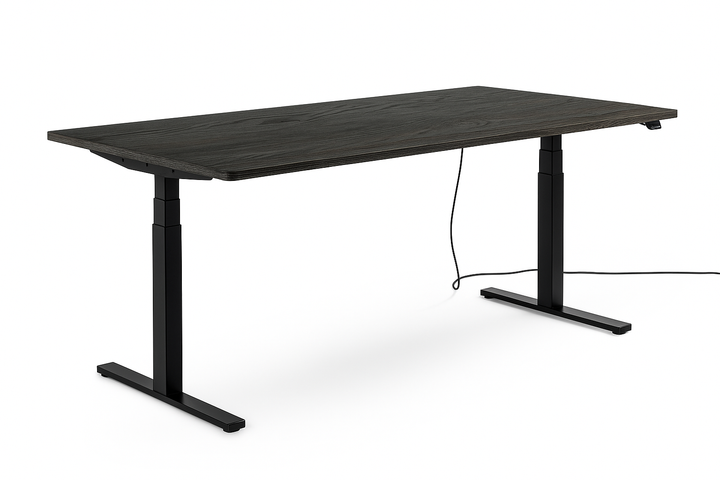 Höhenverstellbarer Schreibtisch mit runden Ecken I fe 03