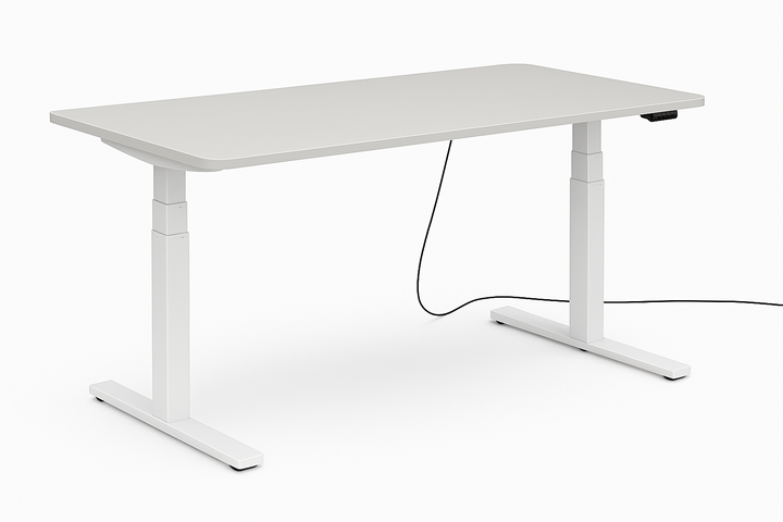 Höhenverstellbarer Schreibtisch mit runden Ecken I fe 03