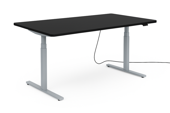 Höhenverstellbarer Schreibtisch mit runden Ecken I fe 03