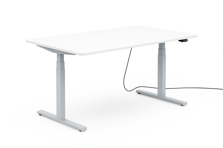 Höhenverstellbarer Schreibtisch mit runden Ecken I fe 03