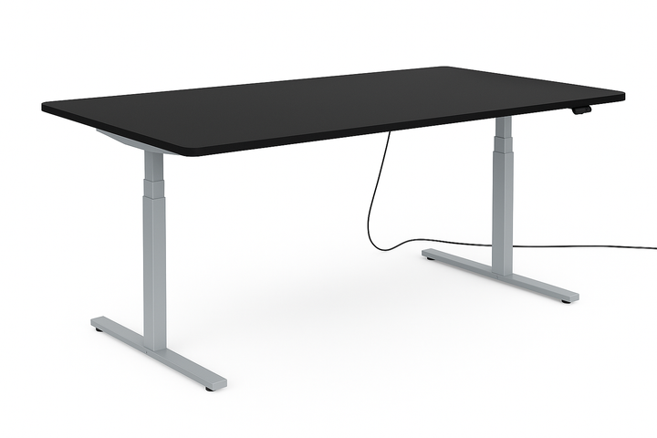 Höhenverstellbarer Schreibtisch mit runden Ecken I fe 03