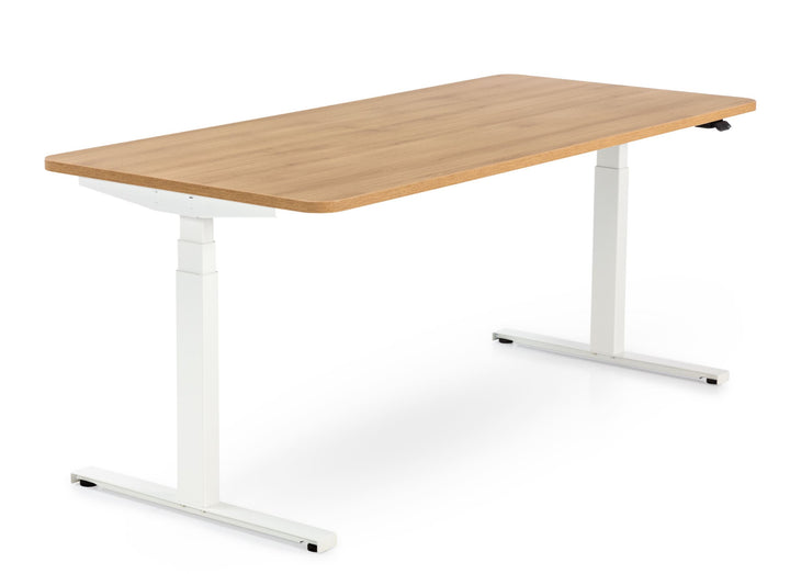 Höhenverstellbarer Schreibtisch mit runden Ecken I fe 03