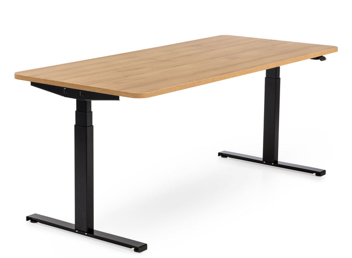 Höhenverstellbarer Schreibtisch mit runden Ecken I fe 03