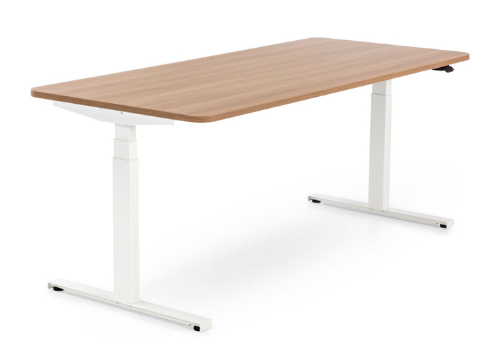 Höhenverstellbarer Schreibtisch mit runden Ecken I fe 03