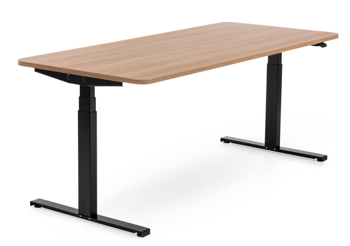 Höhenverstellbarer Schreibtisch mit runden Ecken I fe 03
