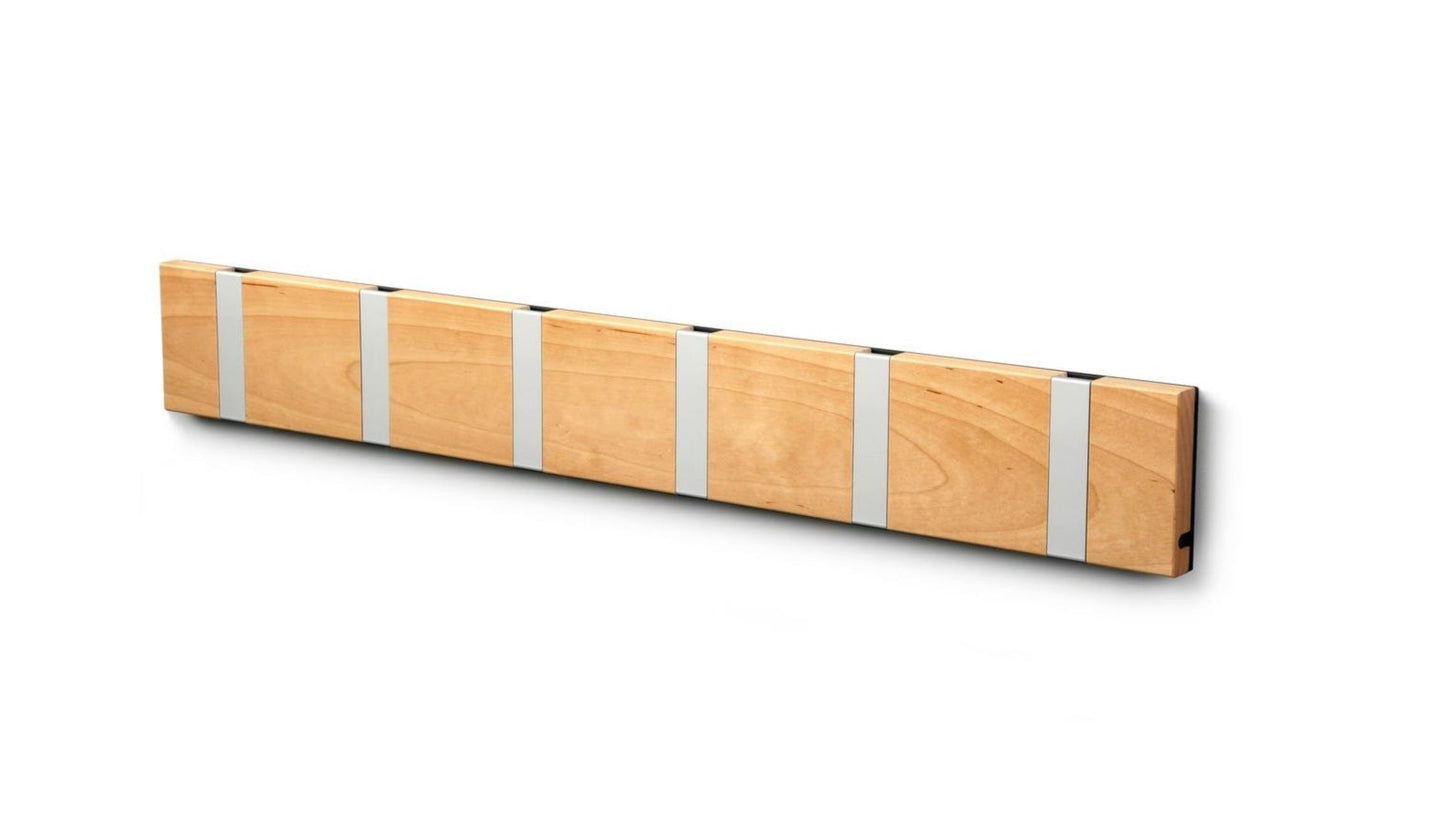 Wandgarderobe Knax mit sechs Haken waagerecht von Loca