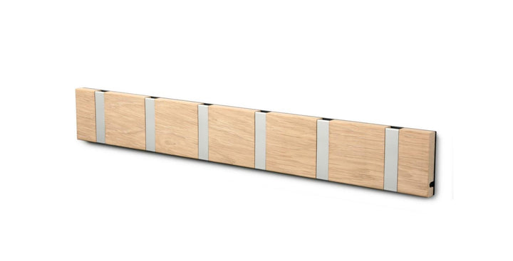 Wandgarderobe Knax mit sechs Haken waagerecht von Loca