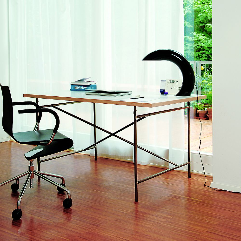 Eiermann 1 Tisch inkl. Melamintischplatte 140x80 cm (Kreuzposition: Exzentrisch)