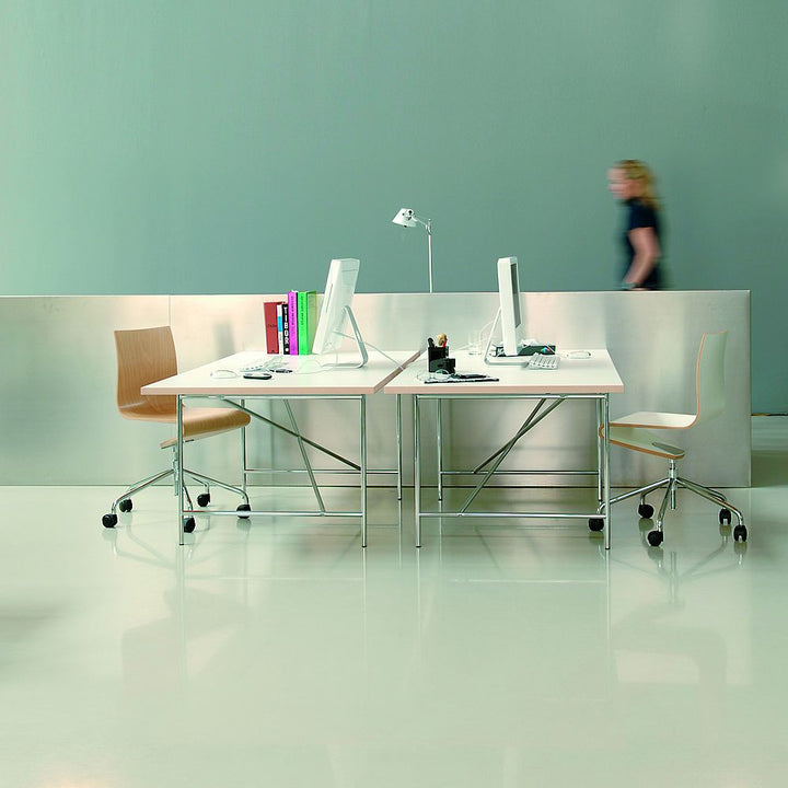 Eiermann 1 Tisch inkl. Melamintischplatte 140x80 cm (Kreuzposition: Exzentrisch)