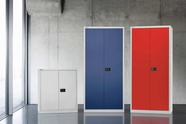 Flügeltürenschrank Universal, 4 verzinkte Fachböden, 5 OH, T 500 mm