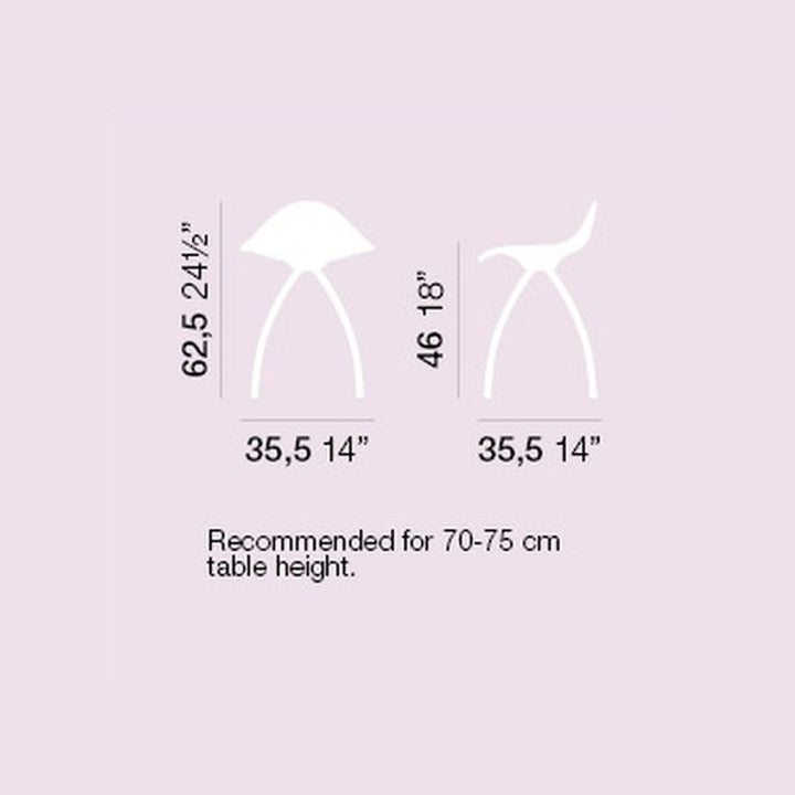 Hocker Onda Sitzhöhe 46 cm von Stua