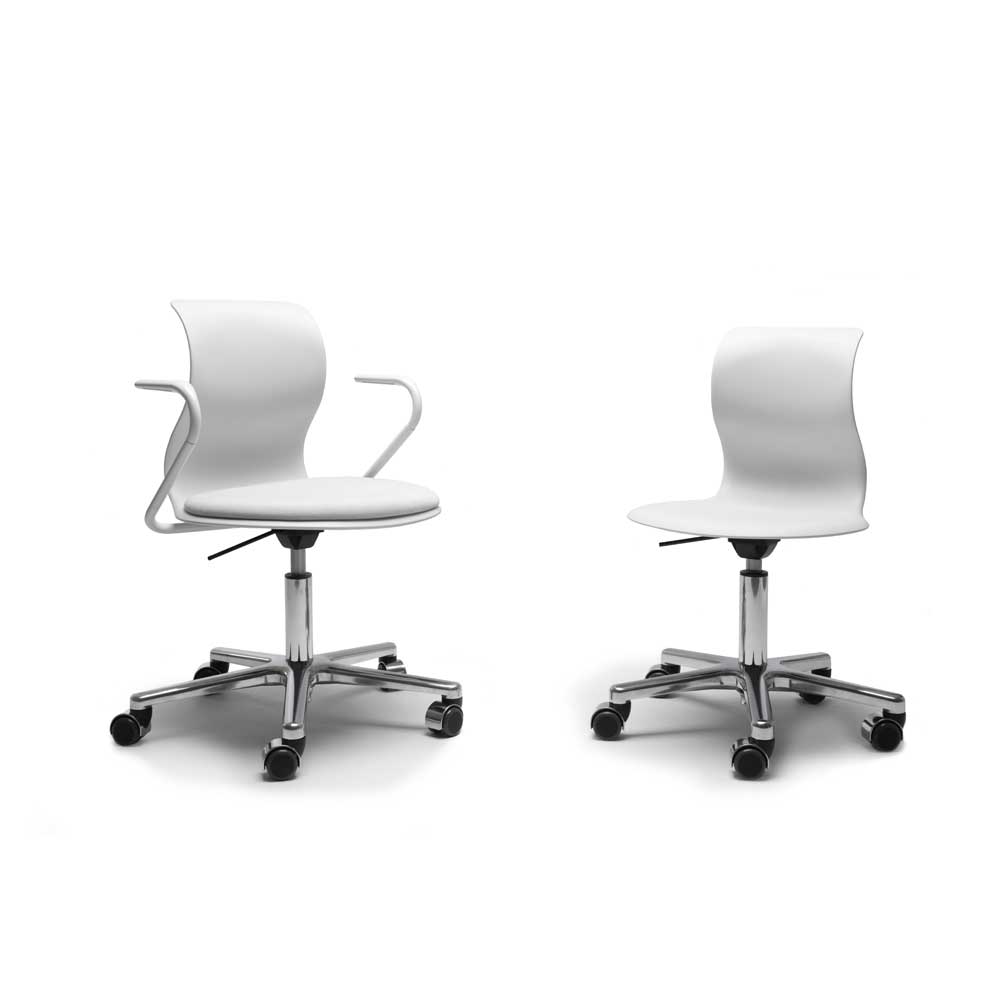 Pro 6 Chair Drehstuhl mit Armlehnen (Gestell: Aluminium poliert) von Flötotto