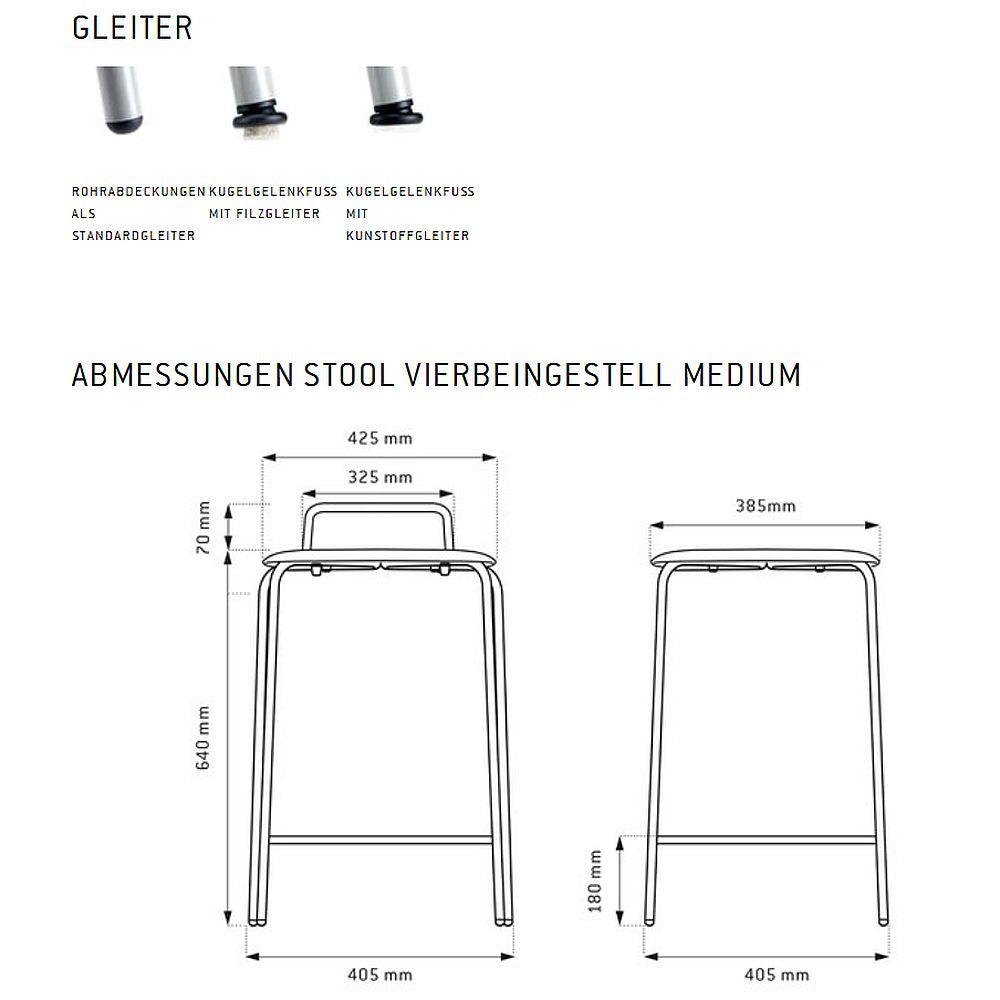 PRO Hocker Vierbeingestell mittel
