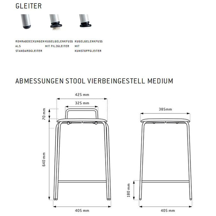PRO Hocker Vierbeingestell mittel