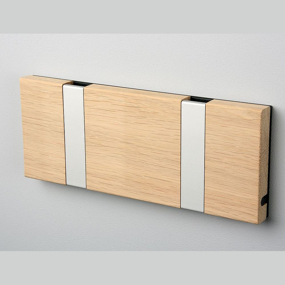 Wandgarderobe Knax mit zwei Haken waagerecht von Loca