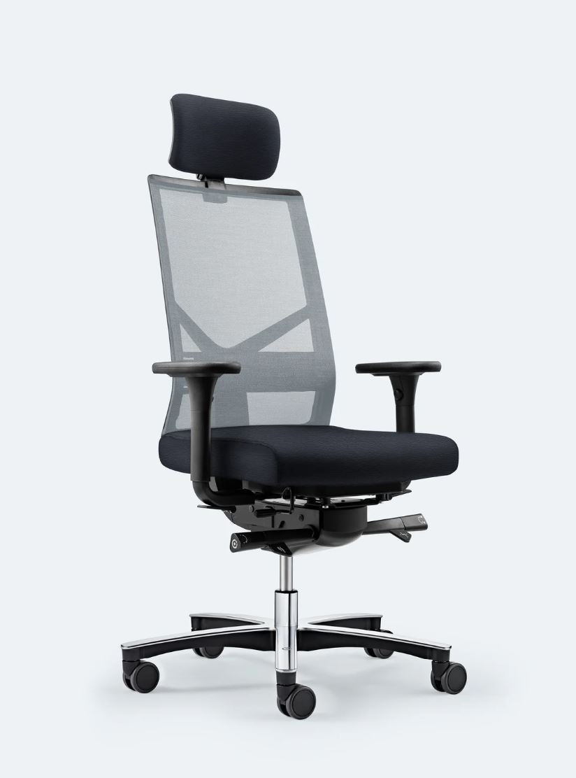 Bürodrehstuhl Figo Air mit Kopfstütze von Löffler (Kopie)