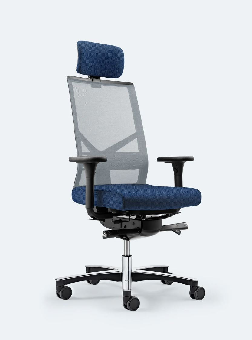 Bürodrehstuhl Figo Air mit Kopfstütze von Löffler (Kopie)