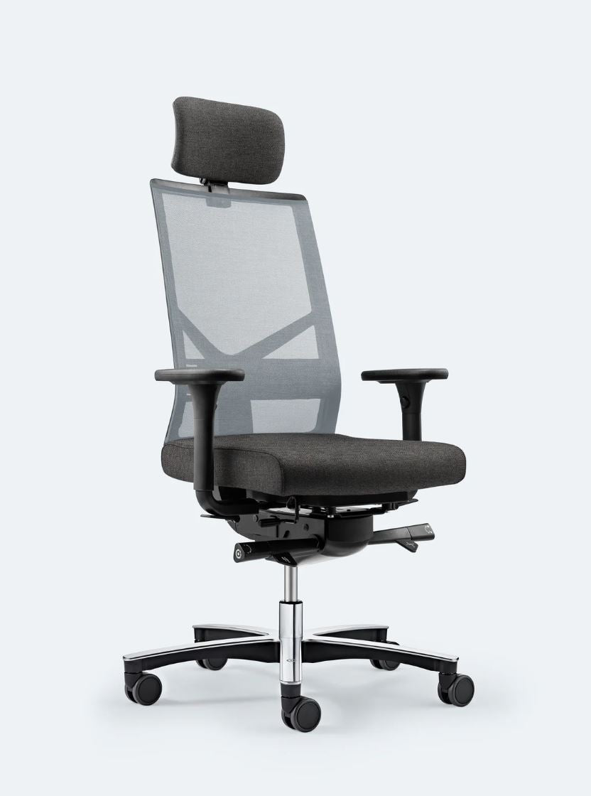 Bürodrehstuhl Figo Air mit Kopfstütze von Löffler (Kopie)