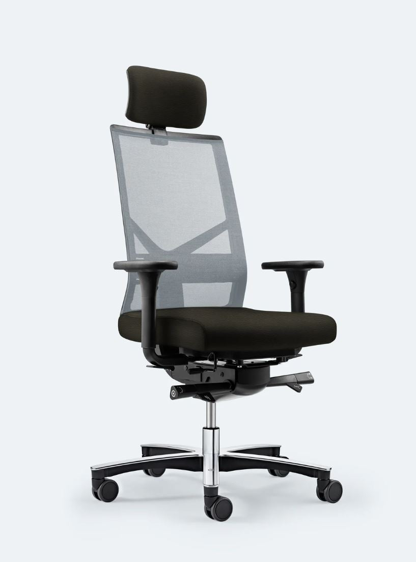 Bürodrehstuhl Figo Air mit Kopfstütze von Löffler (Kopie)