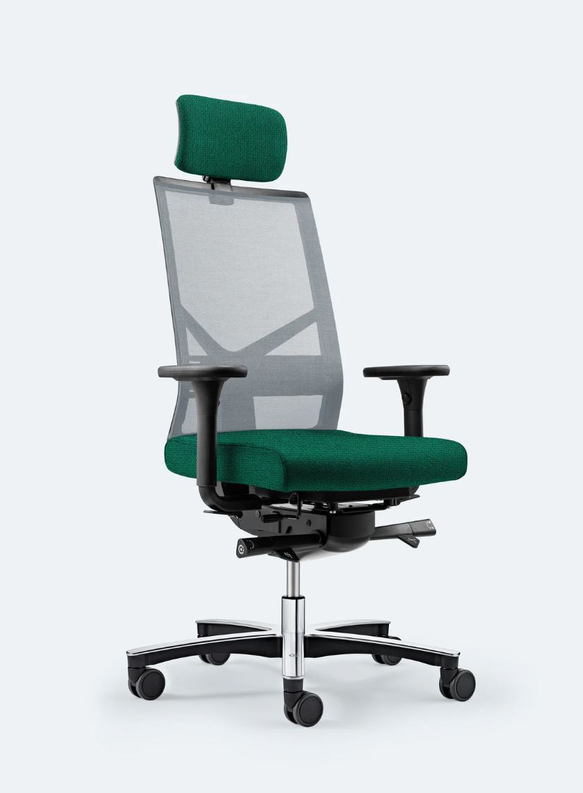 Bürodrehstuhl Figo Air mit Kopfstütze von Löffler (Kopie)