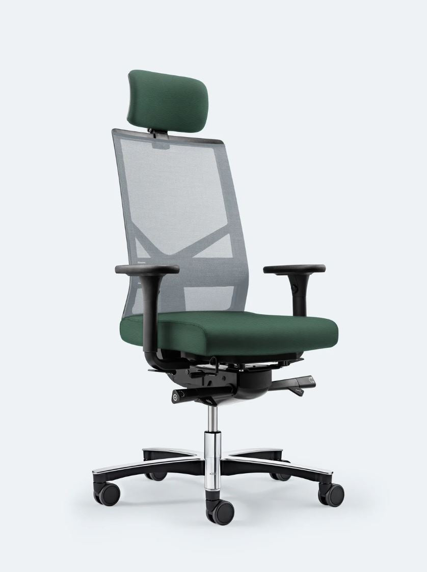 Bürodrehstuhl Figo Air mit Kopfstütze von Löffler (Kopie)